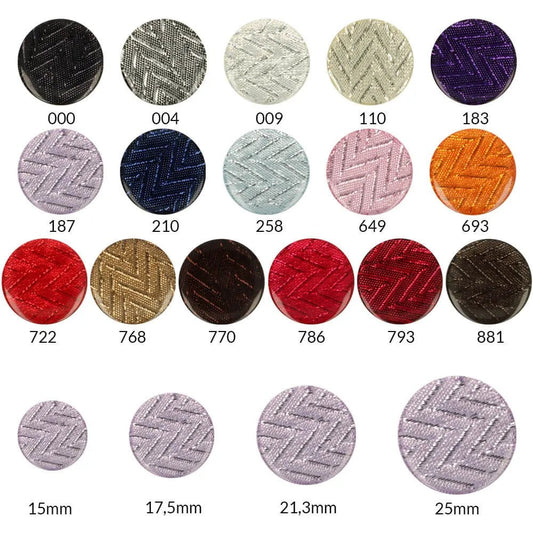 Plastmasas pogas 25 mm - sudraba zigzaga motīva