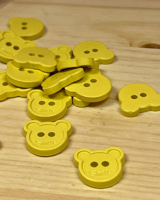 Pogas 22 mm - dzeltens lācītis