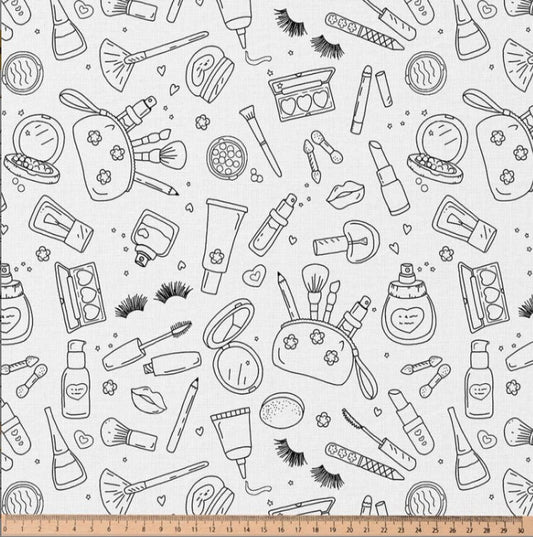 Image of Premium 100% cotton fabric COLOR IT YOURSELF - cosmetic pouch 115 g/m² – available at Šarlotes audumi
