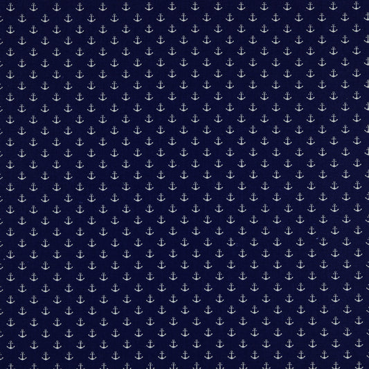 Premium 100% kokvilnas audums - mazi enkuri 115 g/m²