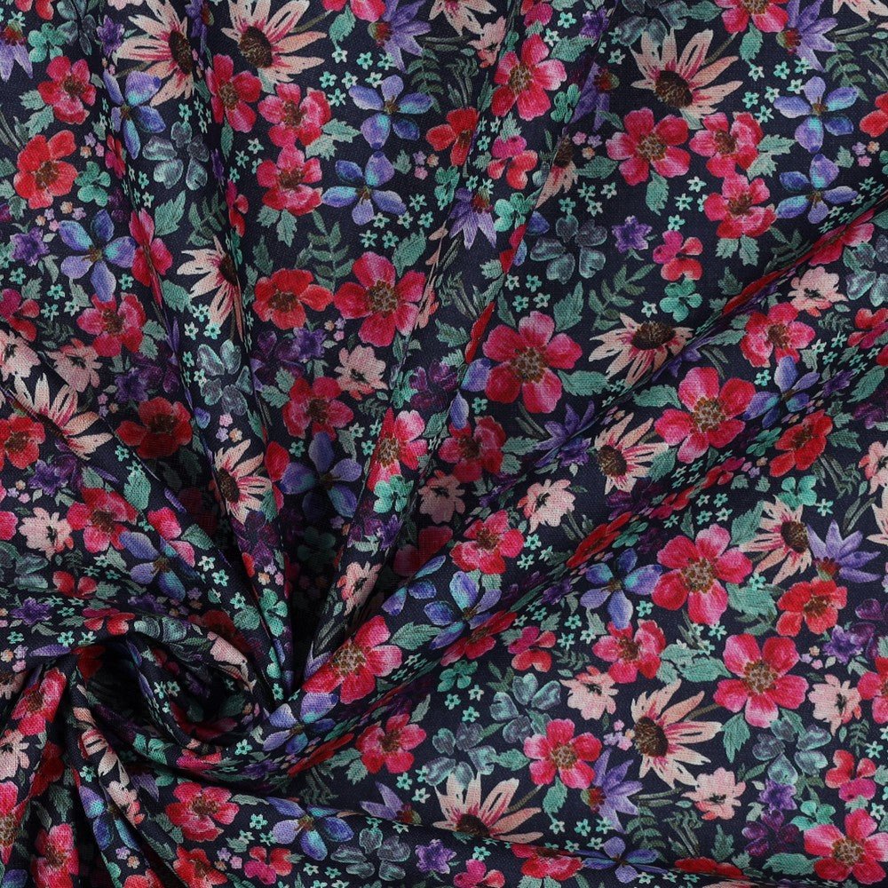 Premium 100% kokvilnas audums - miljons ziedu 115 g/m²