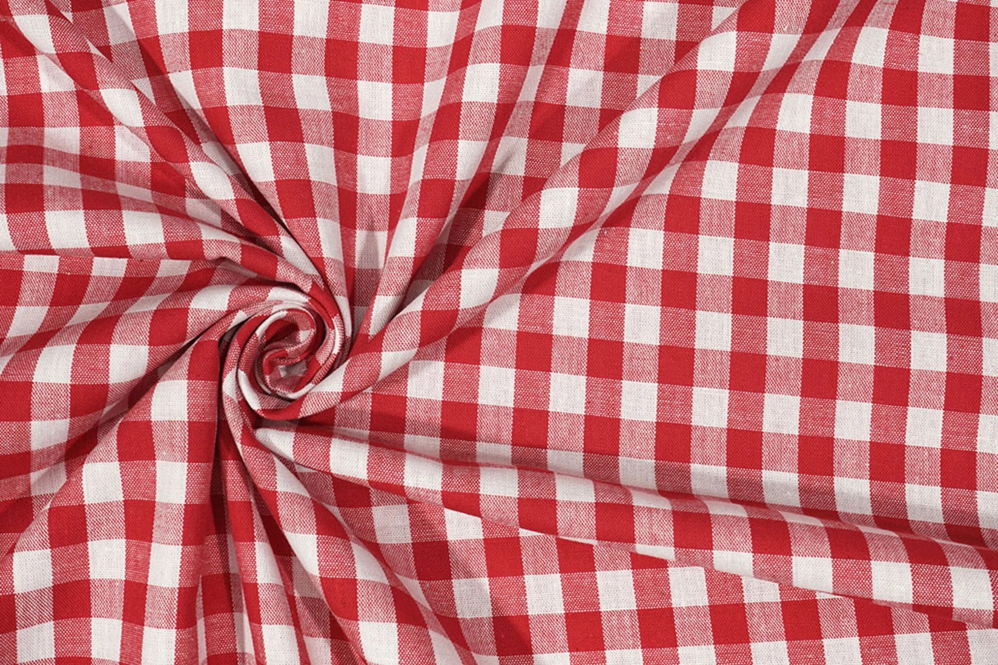 Premium 100% kokvilnas audums - sarkans rūtains 115 g/m²
