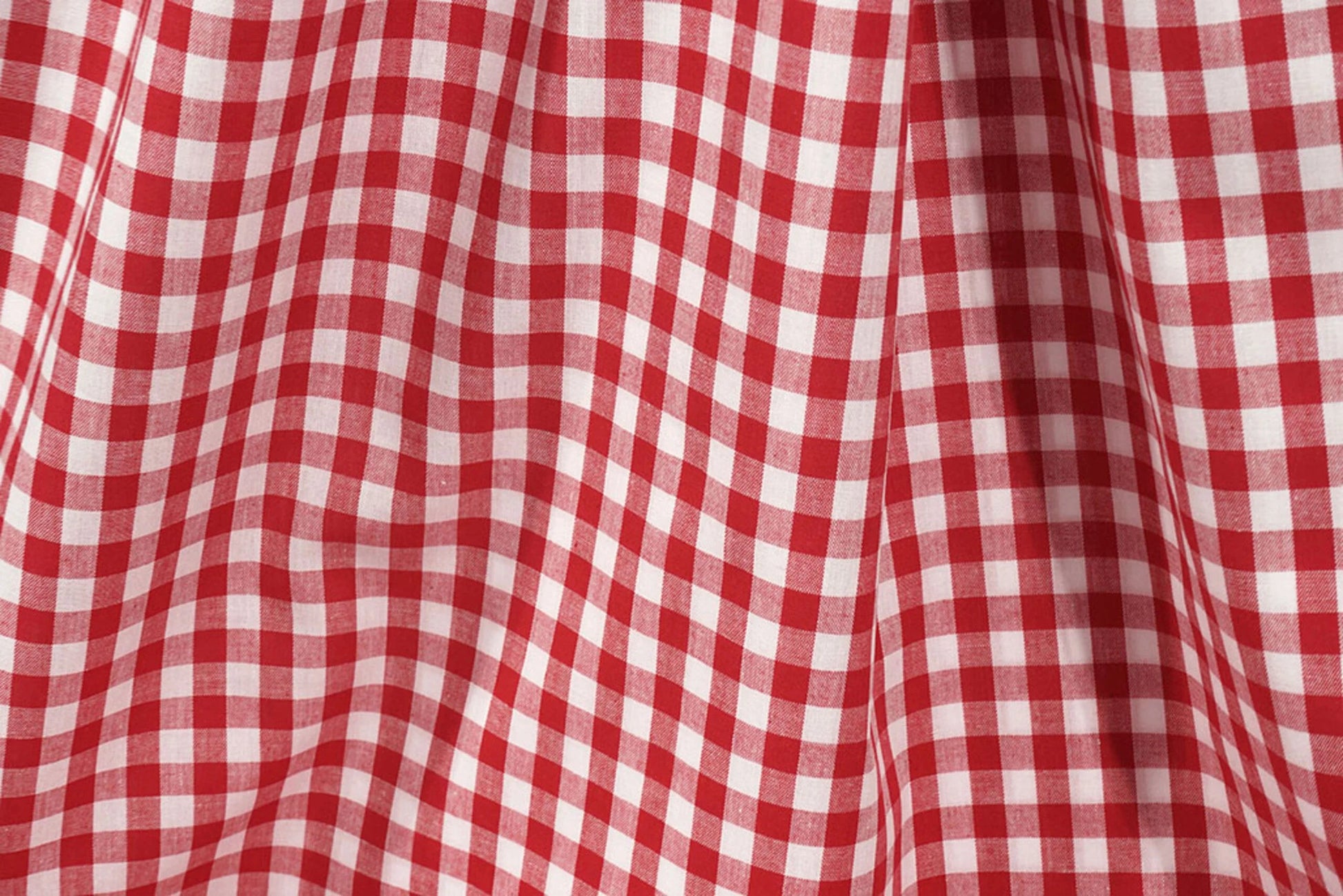 Premium 100% kokvilnas audums - sarkans rūtains 115 g/m²