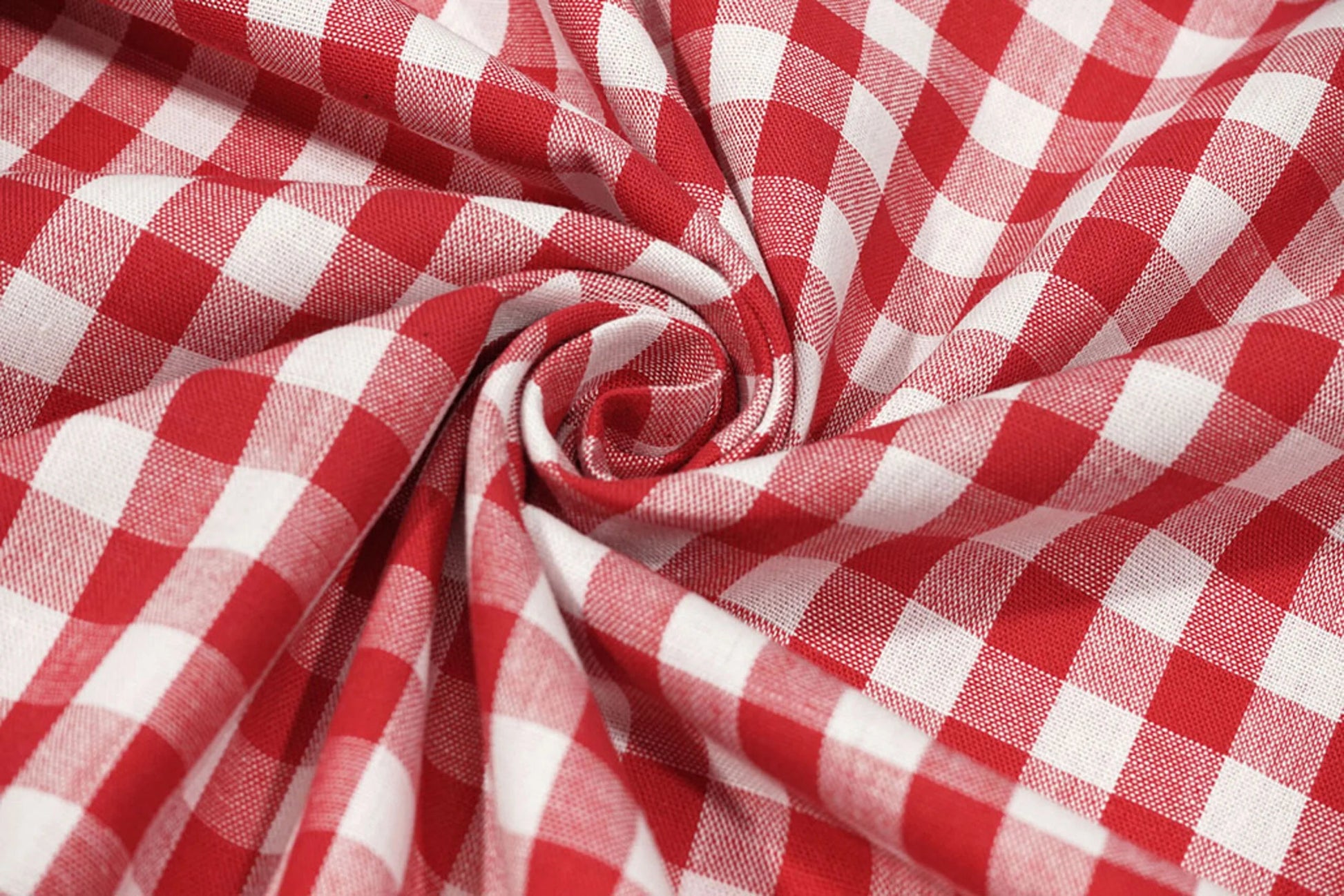 Premium 100% kokvilnas audums - sarkans rūtains 115 g/m²