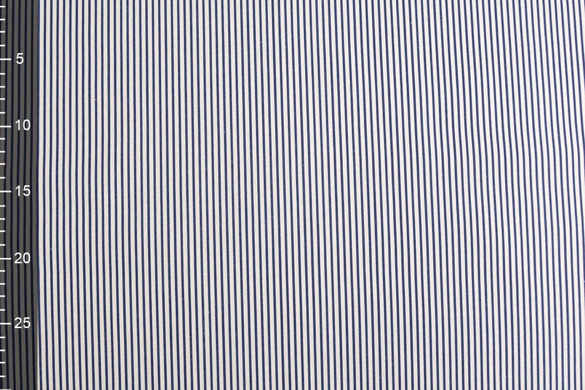 Premium 100% kokvilnas audums - tumši zilas strīpas 170 g/m²