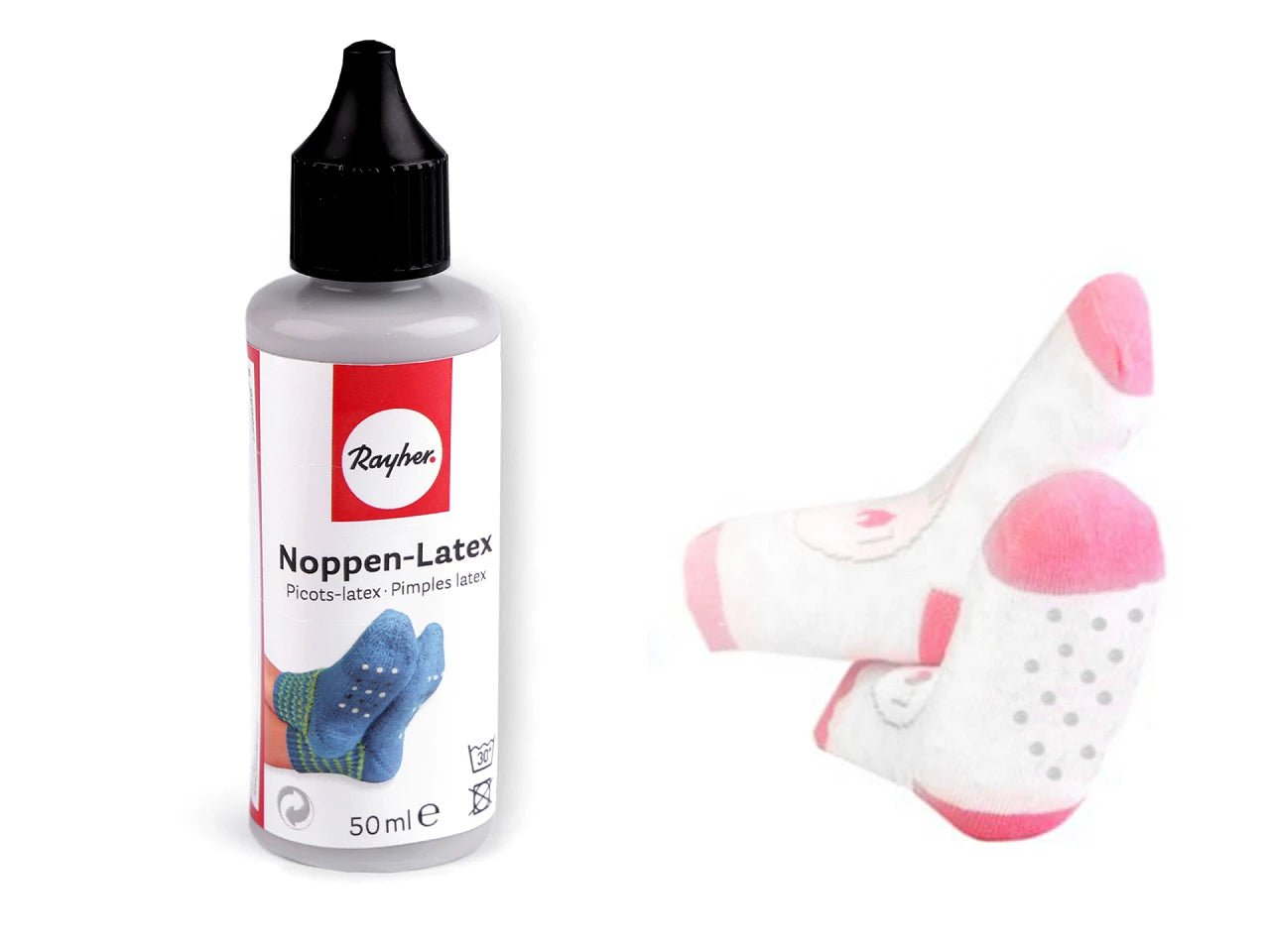 Pretslīdes gumijas krāsa (pelēka) adījumiem, zeķēm – 50 ml