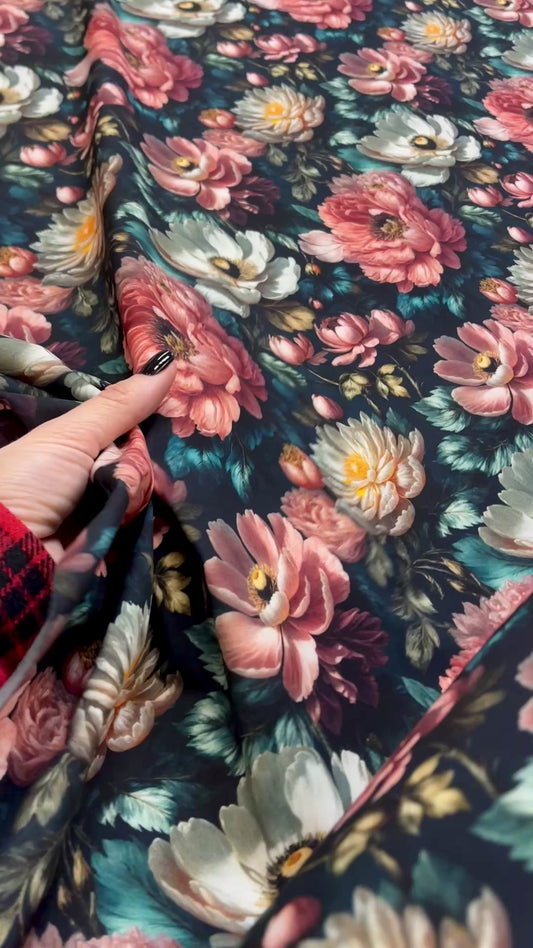 Softshell audums- Peoniju dārza burvība 300 g/m²