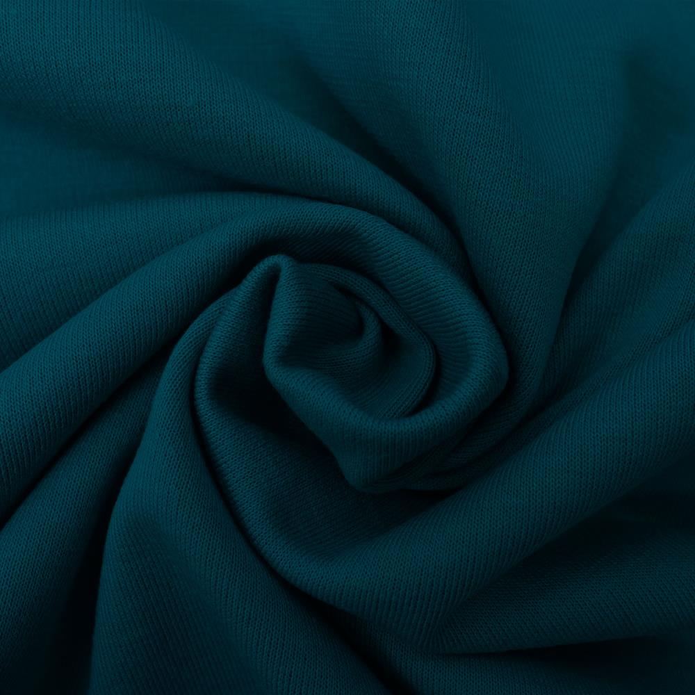 Attēls ar Punta di Roma trikotāžas audums –petrol 320 g/m² – pieejams Šarlotes audumi