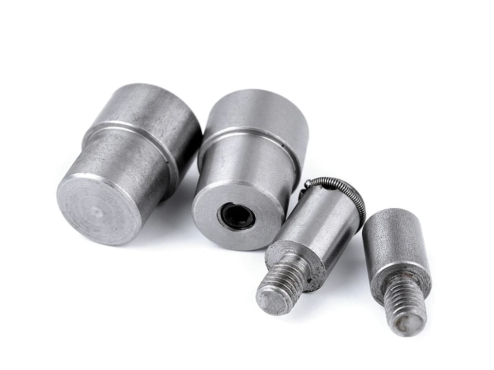 Rokas preses uzgaļu komplekts metāla spiedpogām Ø10 / 12 / 15 mm