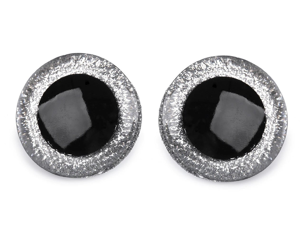Image with toy eyes Ø40 mm with glitter (2 pairs per pack) – available at Šarlotes audumi