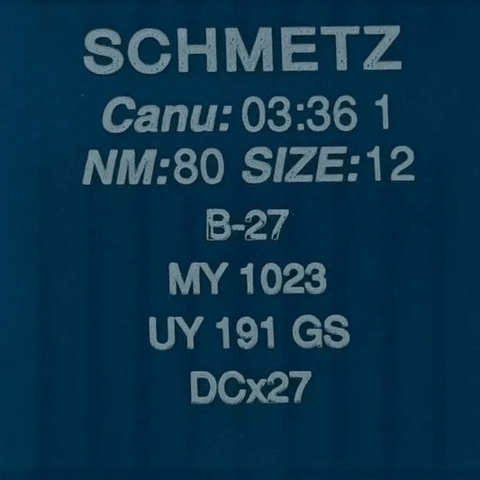 Attēls ar Rūpniecisko overloka adatas SCHMETZ DCx27 (B - 27) universālās - 10 gab. – pieejams Šarlotes audumi