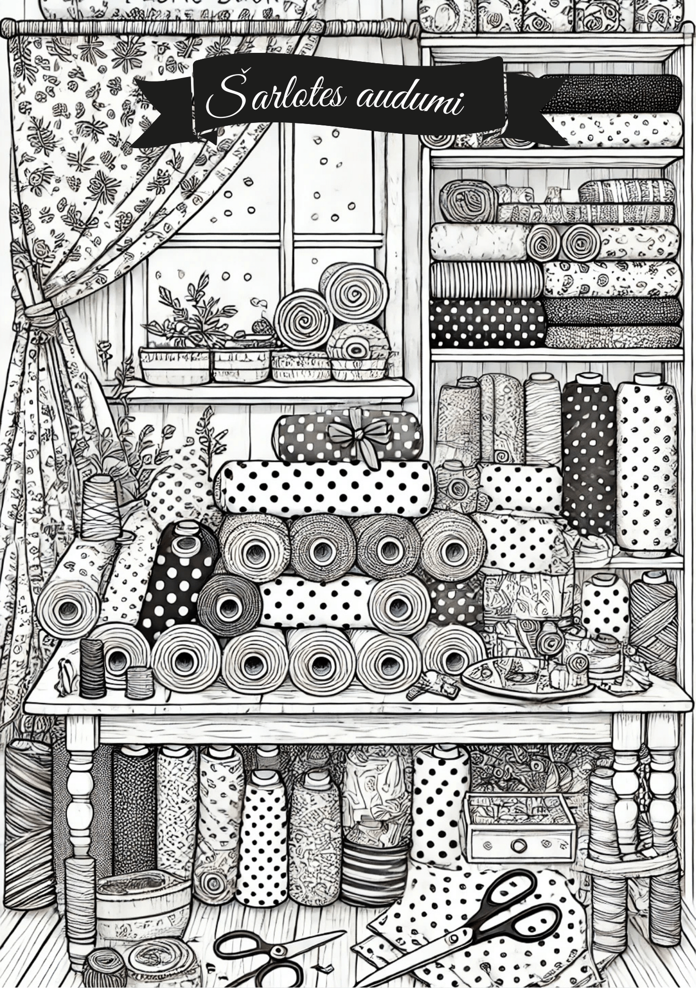 Šarlotes audumu krāsojamās lapas – Tavs mirklis radošai atelpai