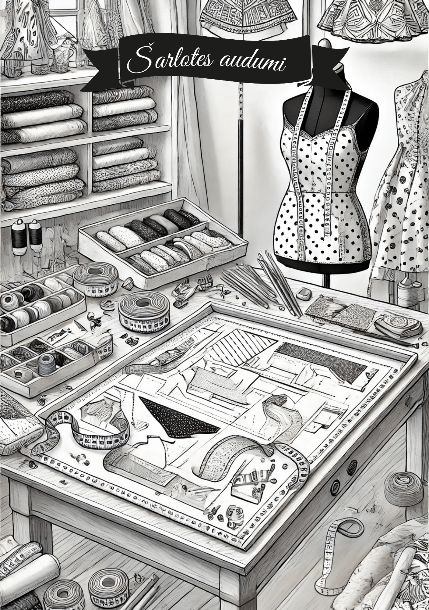 Šarlotes audumu krāsojamās lapas – Tavs mirklis radošai atelpai