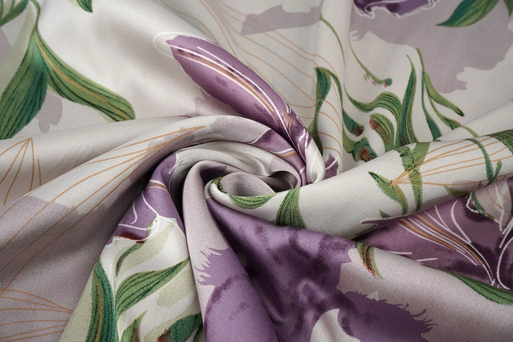 Satīns ar elastānu - lillā orhidejas 80 g/m²