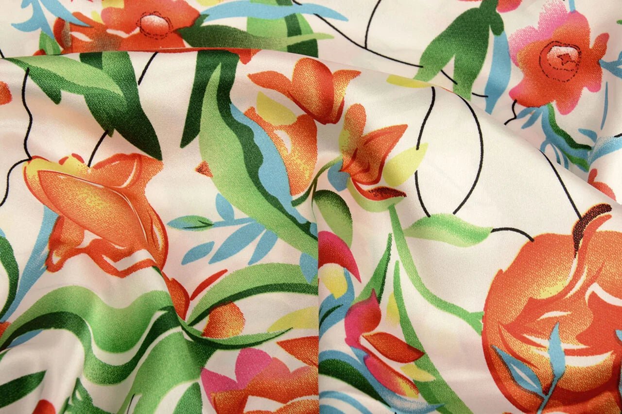 Satīns ar elastānu - tulpes 80 g/m²