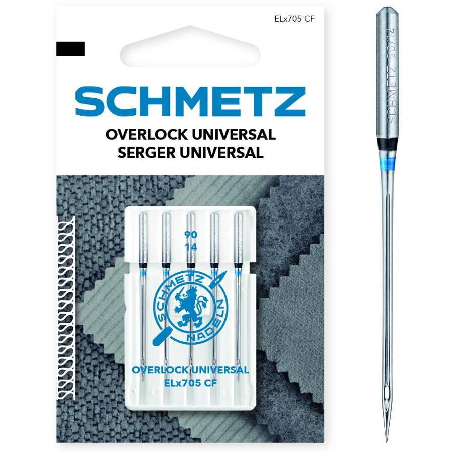 Attēls ar SCHMETZ Overloka un Koverloka adatas universālās ELx705 CF - Nr.90 (5gab.) – pieejams Šarlotes audumi