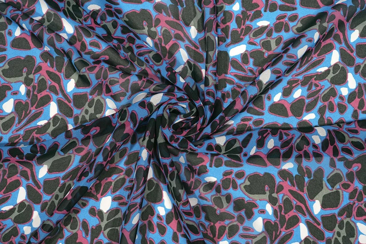 Šifons - abstrakts raksts | 150 cm | 65 g/m²