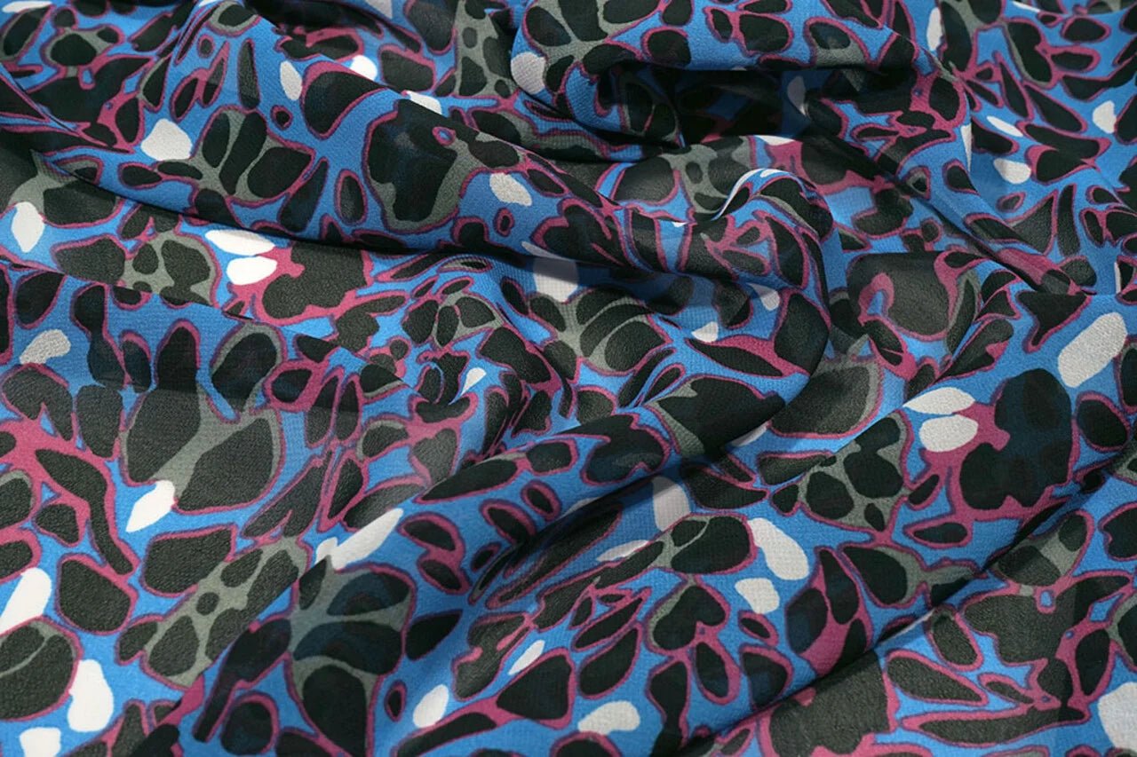 Šifons - abstrakts raksts | 150 cm | 65 g/m²