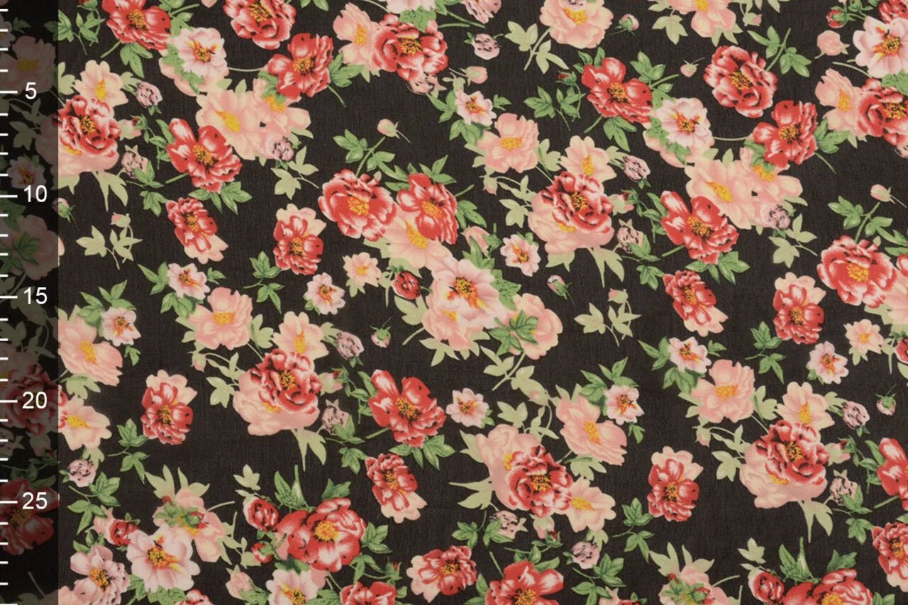 Šifons - rozes | 150 cm | 65 g/m²