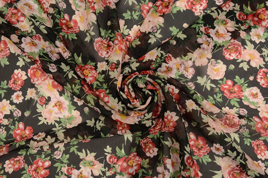 Šifons - rozes | 150 cm | 65 g/m²