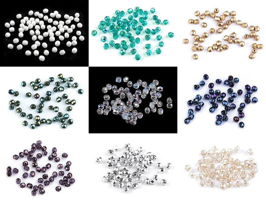 Slīpētas Čehu stikla pērlītes 3 mm - dažādas krāsas 5 g