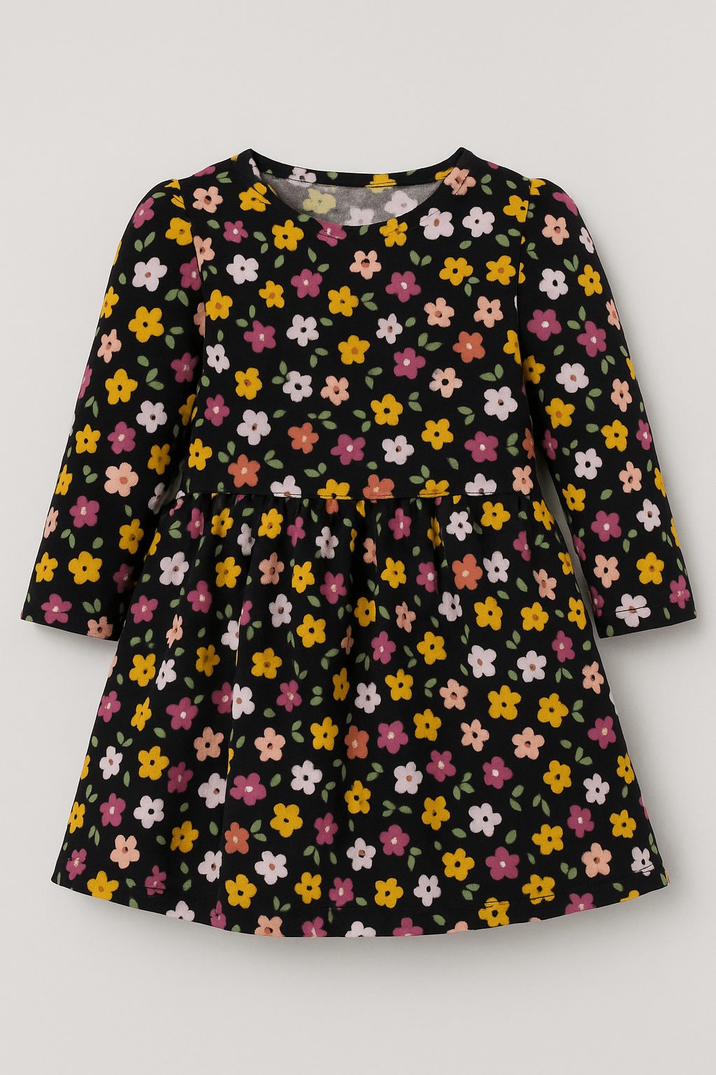 Smalkais Kokvilnas velvets - puķītes 145 g/m²