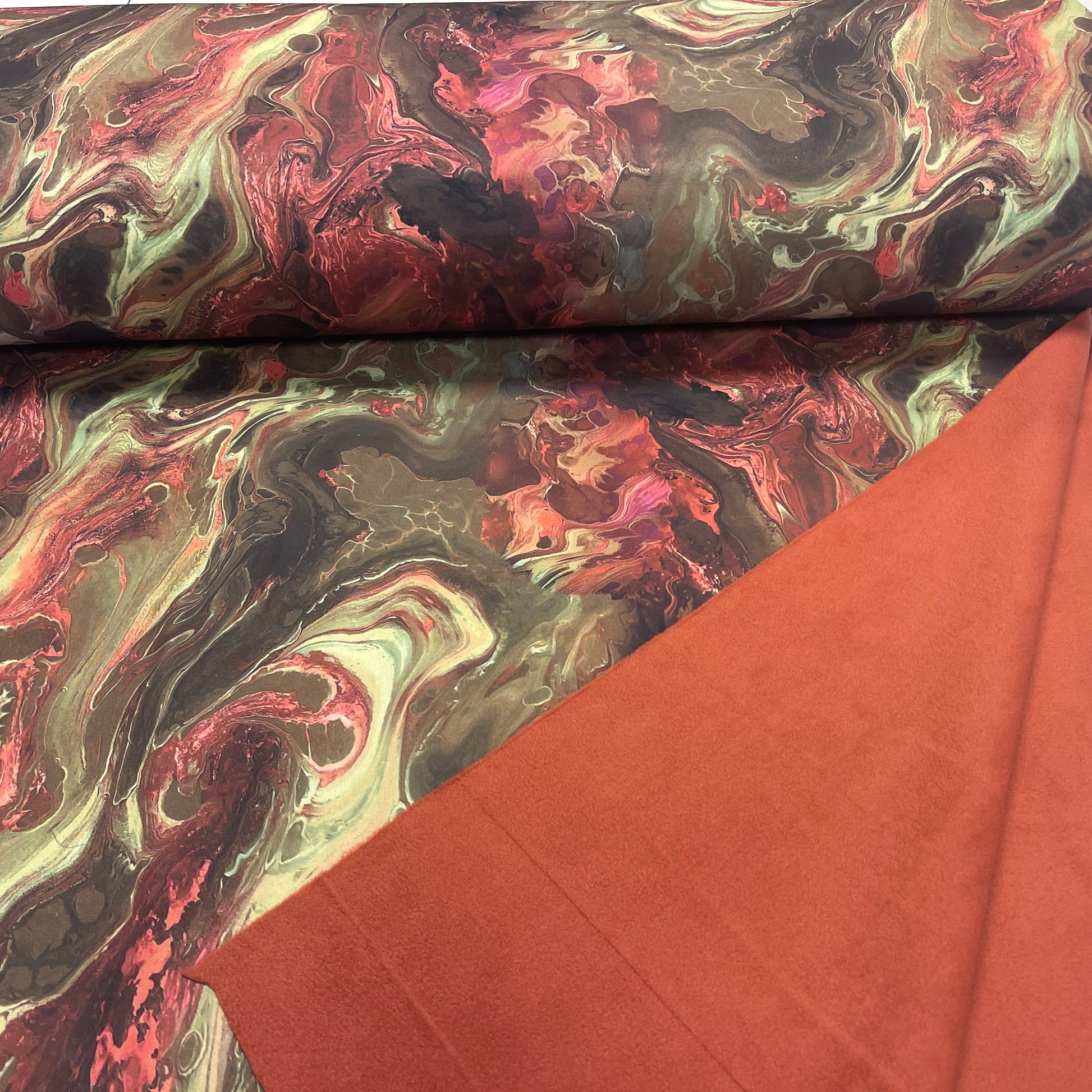 Softshell audums ar elastānu - zaļš akvarelis 310 g/m²