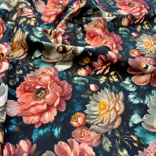 Softshell audums - Peoniju dārza burvība 300 g/m²