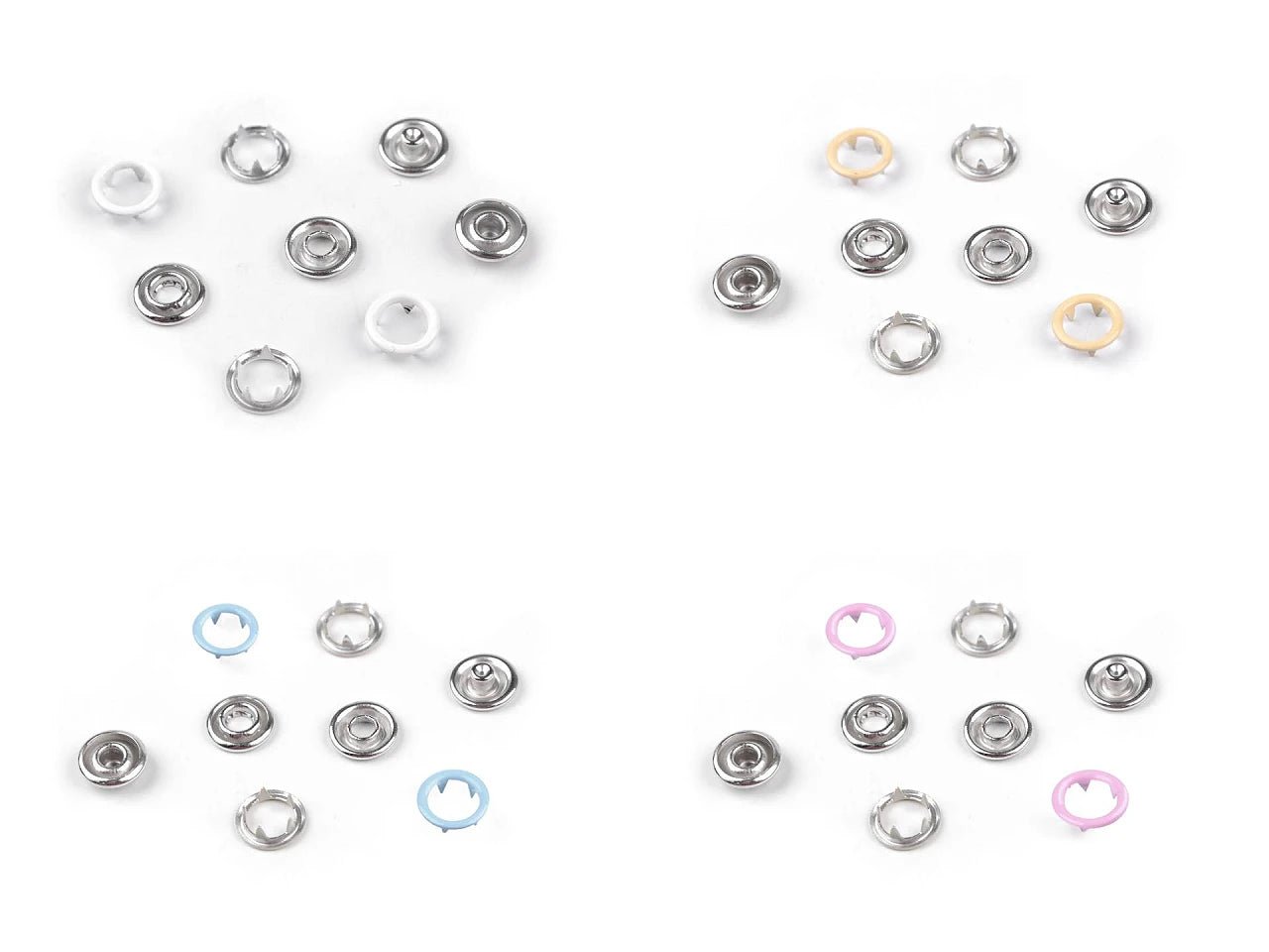 Spiedpogas metāla Ø10 mm 50 gab| dažādu krāsu