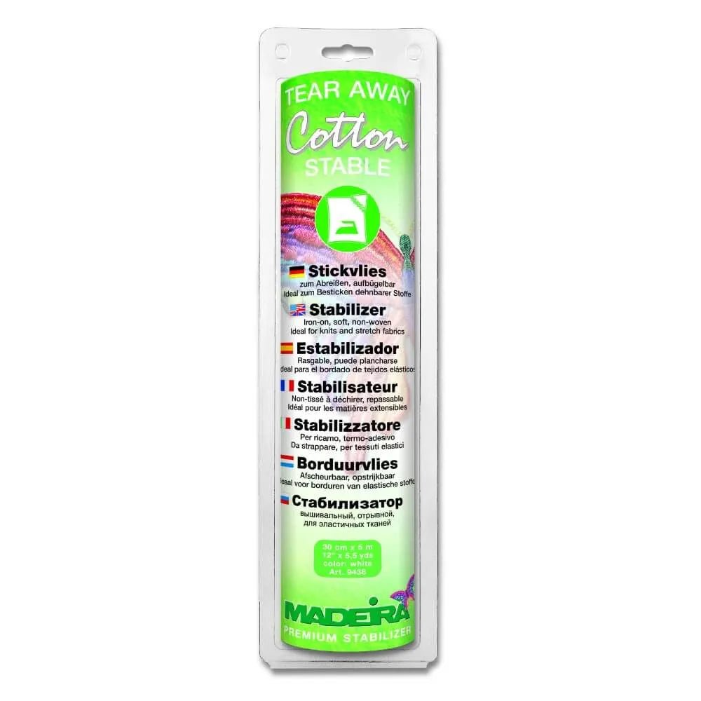 Stabilizators elastīgiem audumiem, plešams Madeira Cotton Stable ar līmi - 30 cm × 5 m