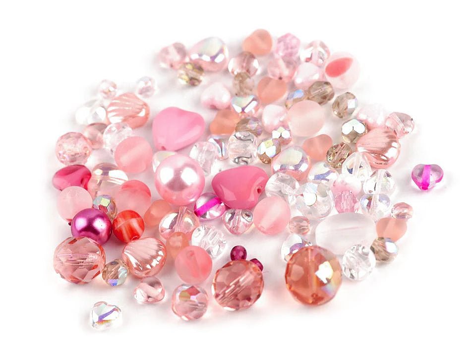 Stikla pērlītšu mix , Ø3 - 20 mm, dažādi izmēri, 50 g - dažādu krāsu varianti