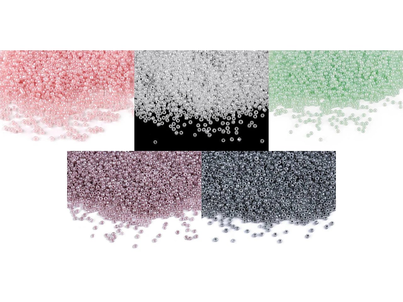 Stikla sēkliņpērlītes 15/0 | 1.5 mm 50 g| Perlamutra efekts|dažādas krāsas