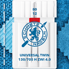 Attēls ar Šujmašīnu adata dubultā universālā SCHMETZ UNIVERSAL TWIN ZWI - Nr.4/80 (1gab.) – pieejams Šarlotes audumi