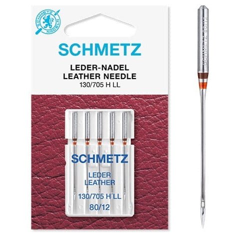 Šujmašīnu adatas ādai SCHMETZ LEATHER - Nr.80 (5gab.)