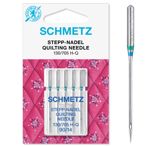 Attēls ar Šujmašīnu adatas kviltam, stepēšanai SCHMETZ QUILTING - Nr.90 (5gab.) – pieejams Šarlotes audumi