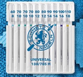 Šujmašinu adatas universālās SCHMETZ UNIVERSAL - Nr.60/70/80/90/100/110 (10gab.)