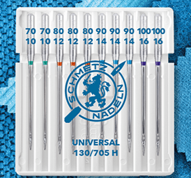 Šujmašinu adatas universālās SCHMETZ UNIVERSAL - Nr./70/80/90/100 (10gab.)