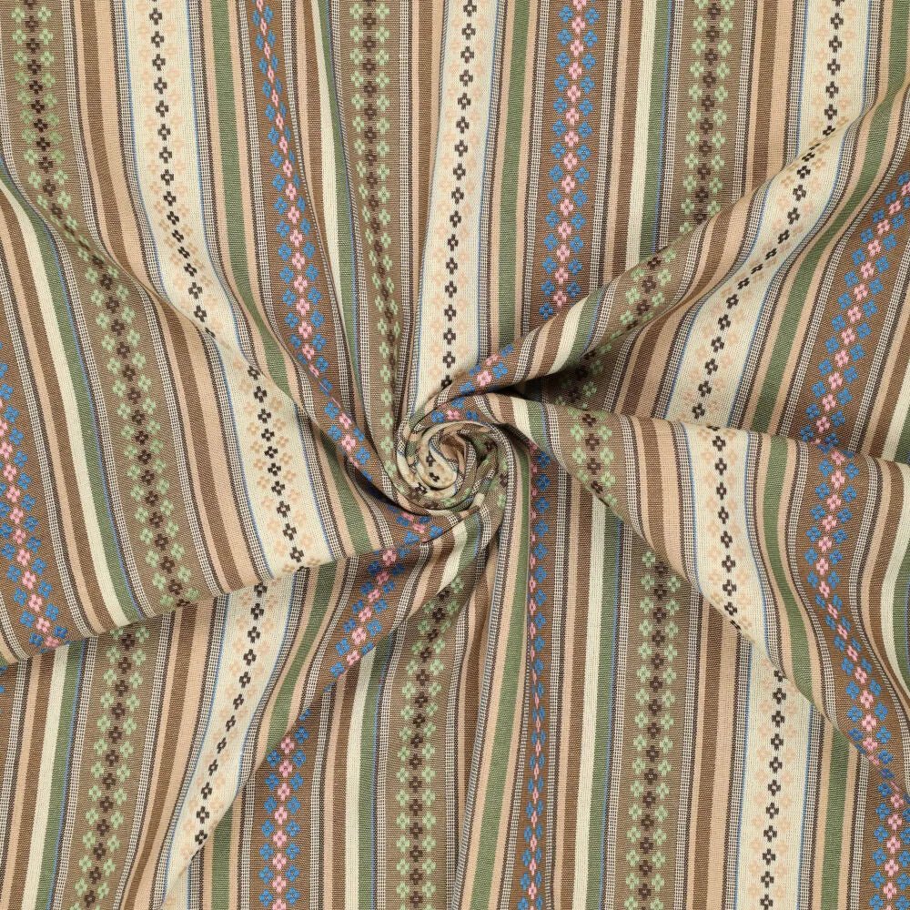 Tautiska raksta audums - zaļie toņi 200 g/m²