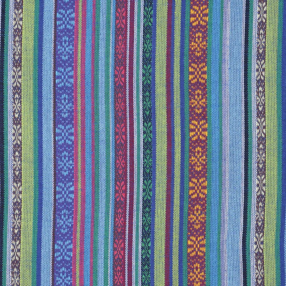 Tautiska raksta audums - zils ar zaļu 200 g/m²