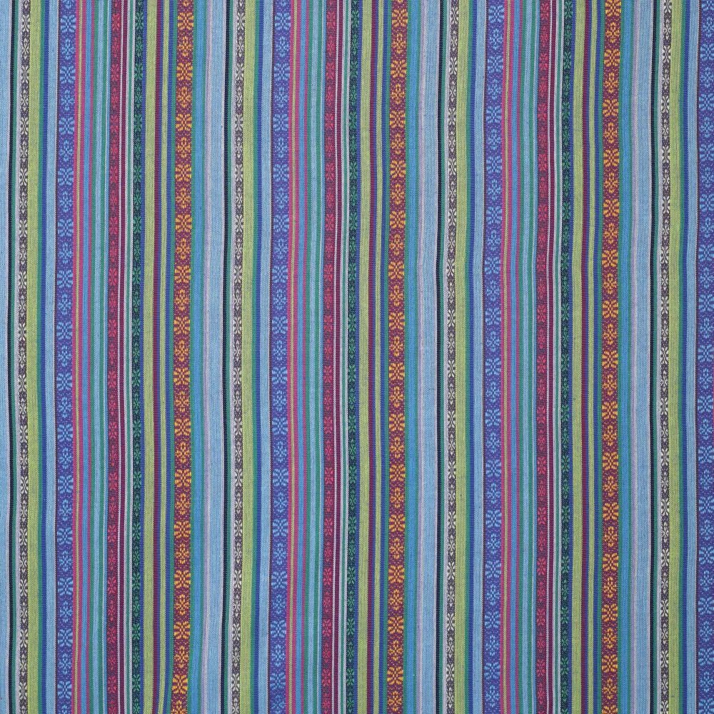 Tautiska raksta audums - zils ar zaļu 200 g/m²