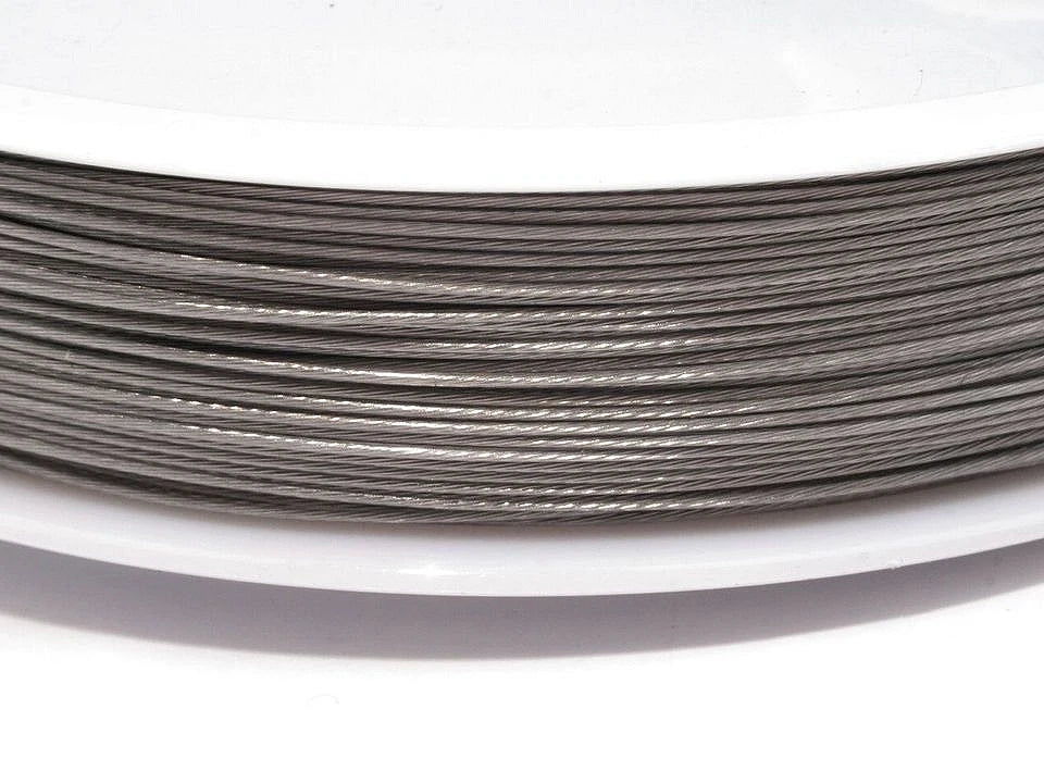 Tērauda stieplīte ar neilona pārklājumu | Ø 0,45 mm | 48–50 m | Platīna krāsa
