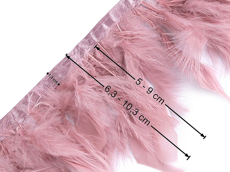 Tītara spalvu apdares lente - pelēka (50 cm iepakojums)