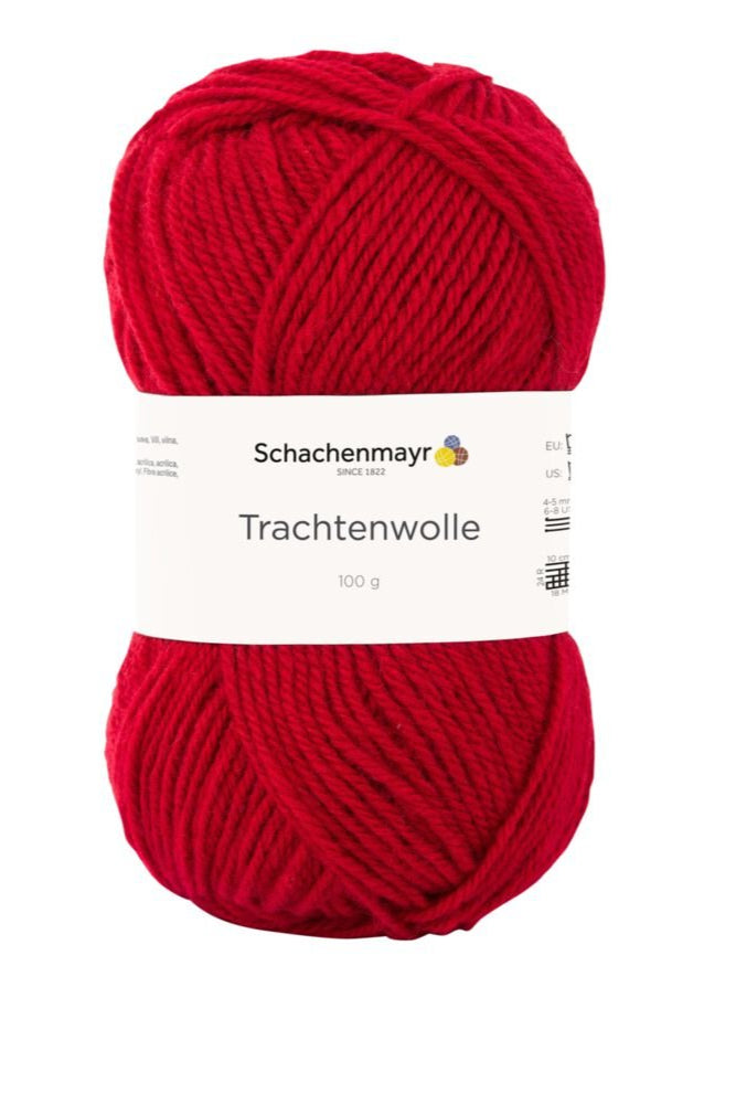 Vilns Dzija Schachenmayr Trachtenwolle 185 m 100 g- ķiršu sarkana #000131