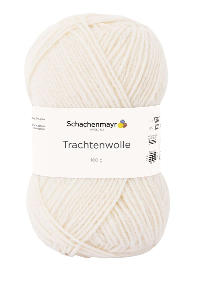 Vilns Dzija Schachenmayr Trachtenwolle-balta 185 m 100 g #00002