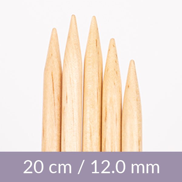 Image of DROPS Basic sock knitting needles – birch, 20 cm | 5.5–12.0 mm – available at Charlotte's Fabrics