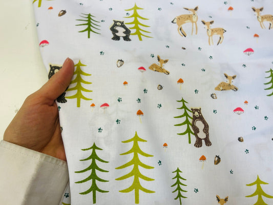 100% Kokvilnas audums-zvÄri eglÄs 130 g/m²