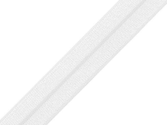 Pārlocītā gumija–1,8 cm balta ar spīdumu