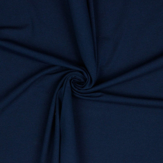 Plānā kokvilnas trikotāža-tumši zila 215 g/m²