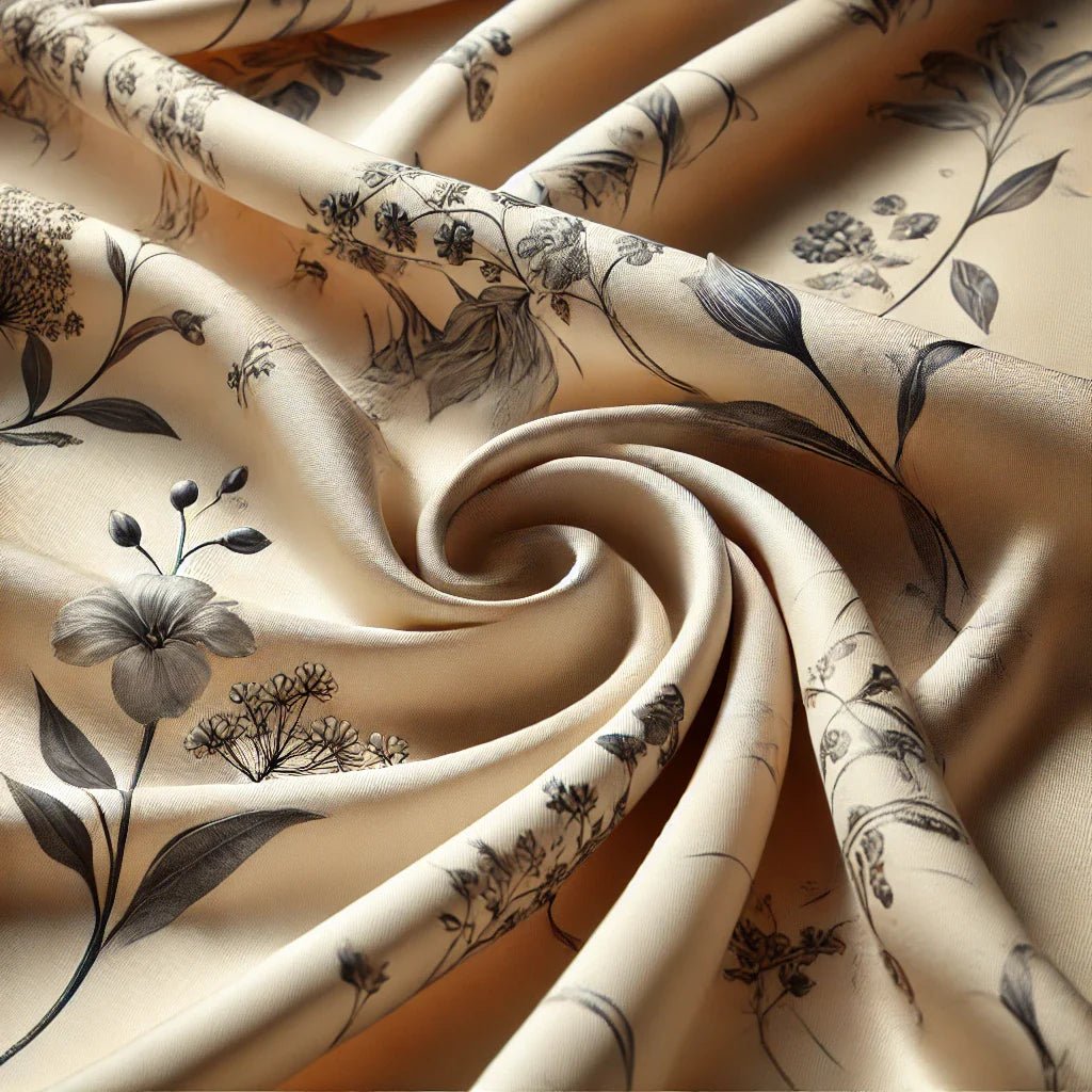 100 % viskozės audinys su spauda