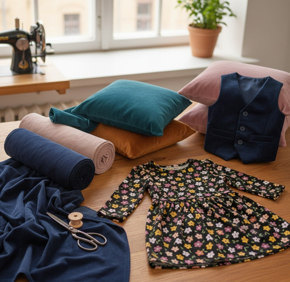 Plonas veliūro audinys